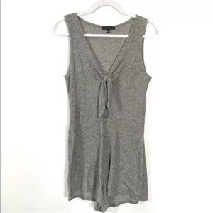 Kendall and Kylie gray Tie front romper